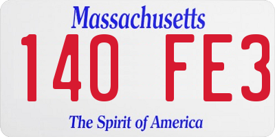 MA license plate 140FE3