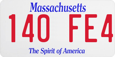MA license plate 140FE4