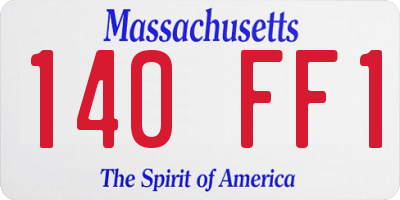 MA license plate 140FF1