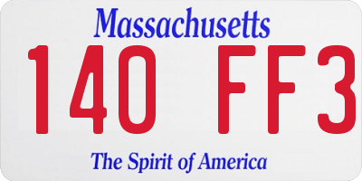MA license plate 140FF3