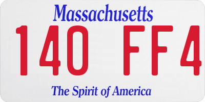 MA license plate 140FF4