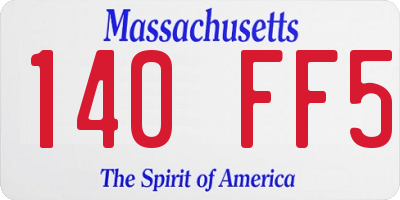 MA license plate 140FF5