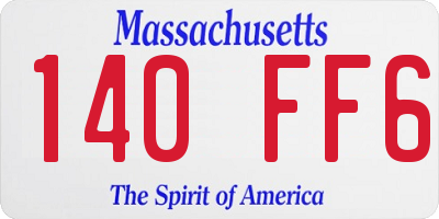 MA license plate 140FF6