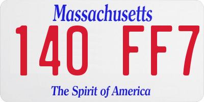 MA license plate 140FF7