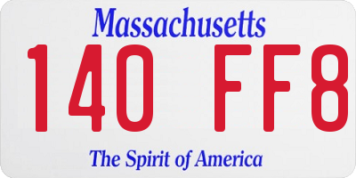 MA license plate 140FF8
