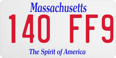 MA license plate 140FF9