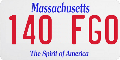 MA license plate 140FG0