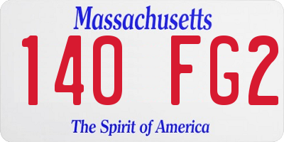 MA license plate 140FG2