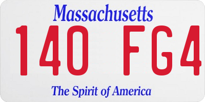MA license plate 140FG4