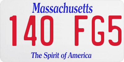 MA license plate 140FG5