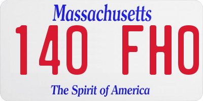 MA license plate 140FH0