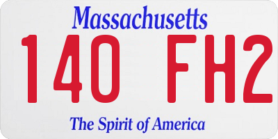 MA license plate 140FH2