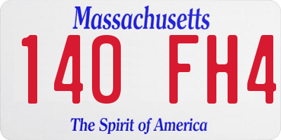 MA license plate 140FH4