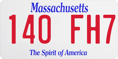 MA license plate 140FH7