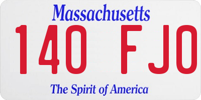 MA license plate 140FJ0