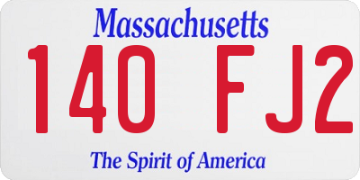 MA license plate 140FJ2