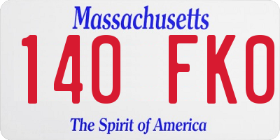 MA license plate 140FK0
