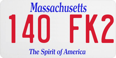 MA license plate 140FK2