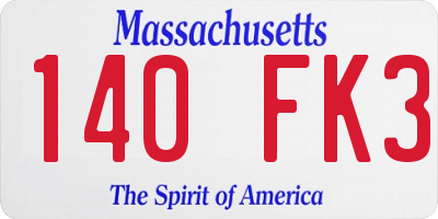 MA license plate 140FK3