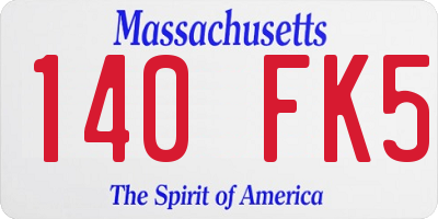 MA license plate 140FK5