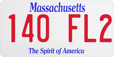 MA license plate 140FL2