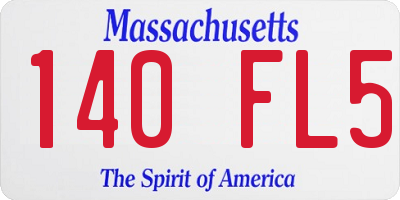 MA license plate 140FL5