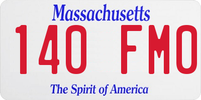 MA license plate 140FM0