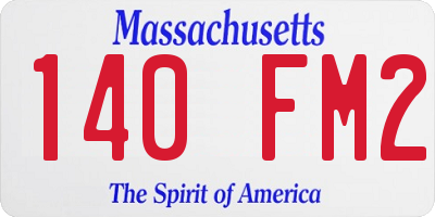 MA license plate 140FM2
