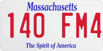 MA license plate 140FM4