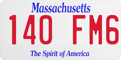 MA license plate 140FM6