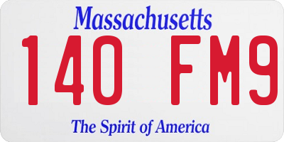 MA license plate 140FM9