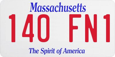 MA license plate 140FN1