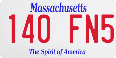 MA license plate 140FN5