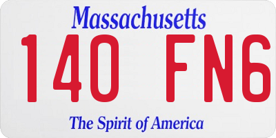 MA license plate 140FN6