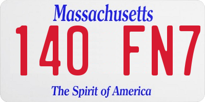 MA license plate 140FN7