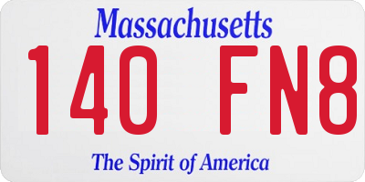 MA license plate 140FN8