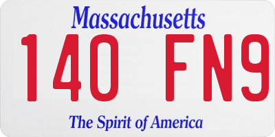 MA license plate 140FN9