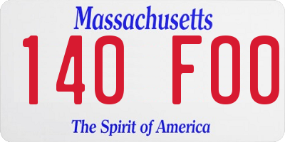MA license plate 140FO0