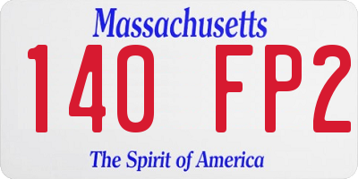 MA license plate 140FP2