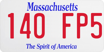 MA license plate 140FP5