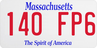 MA license plate 140FP6