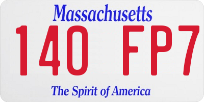 MA license plate 140FP7