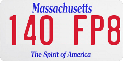 MA license plate 140FP8