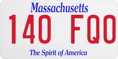 MA license plate 140FQ0