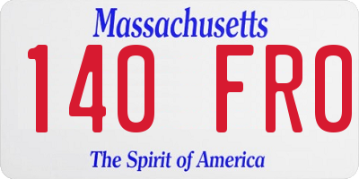 MA license plate 140FR0