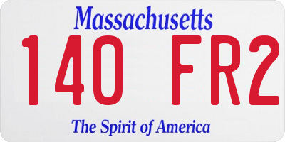 MA license plate 140FR2