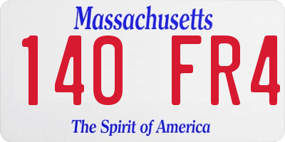 MA license plate 140FR4