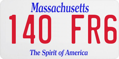 MA license plate 140FR6
