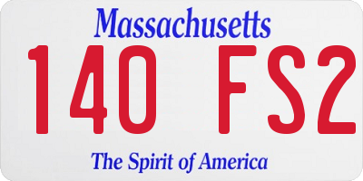 MA license plate 140FS2