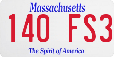 MA license plate 140FS3
